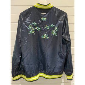 A|X Armani Exchange rare embryoid Men's L dark blue satin bomber Blouson Jacket